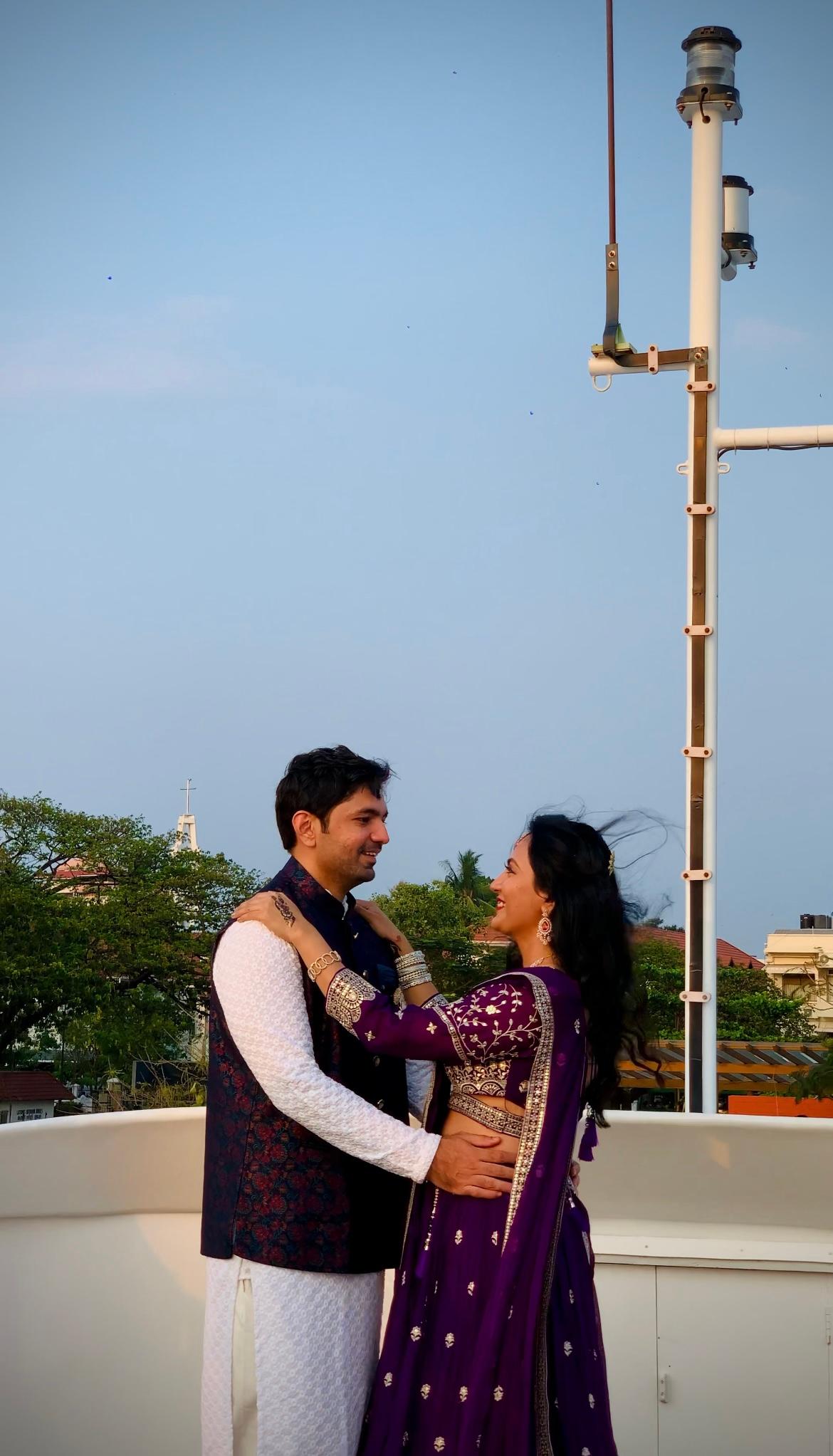 Couple celebrating their engagement on the luxurious Minar Cruise